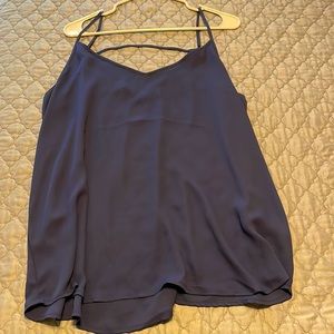 Navy Blue Chiffon tank top